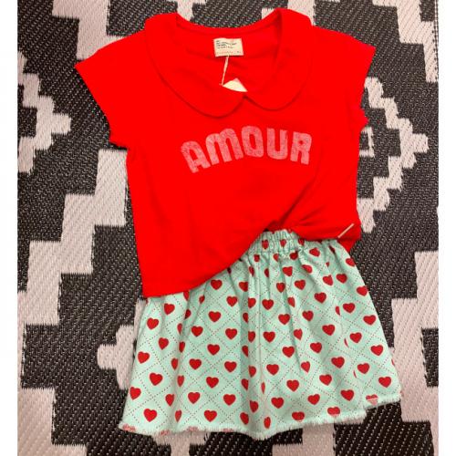 camiseta amour falda corazones