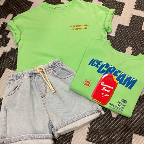 camiseta helado bermuda denim