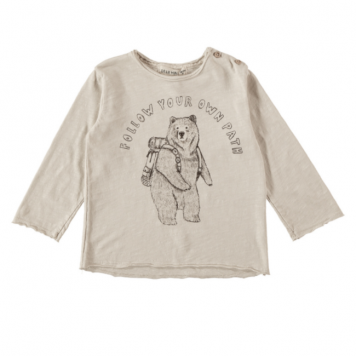 camiseta oso beige dear mini la petite boutique santiago
