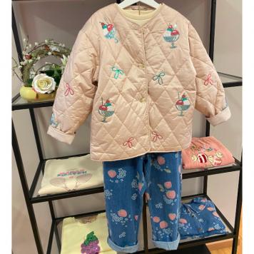 chaqueta flora denim fresas