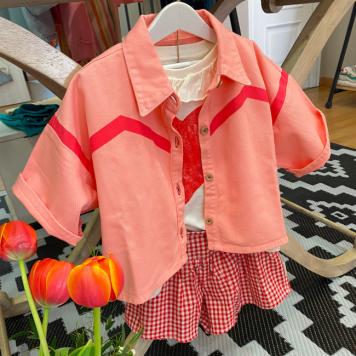 chaqueta mc camiseta corazon short vichy