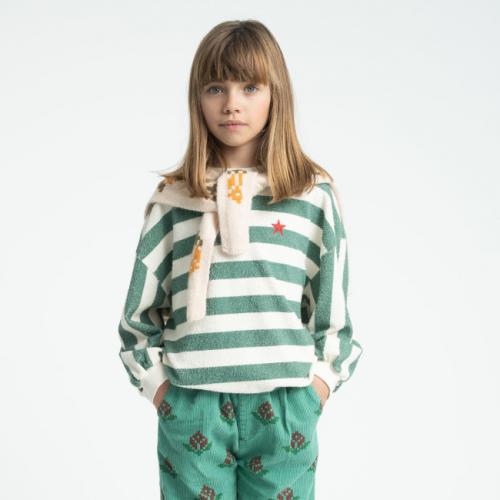 sudadera rayas verde crudo nin a piupiuchick la petite boutique santiago