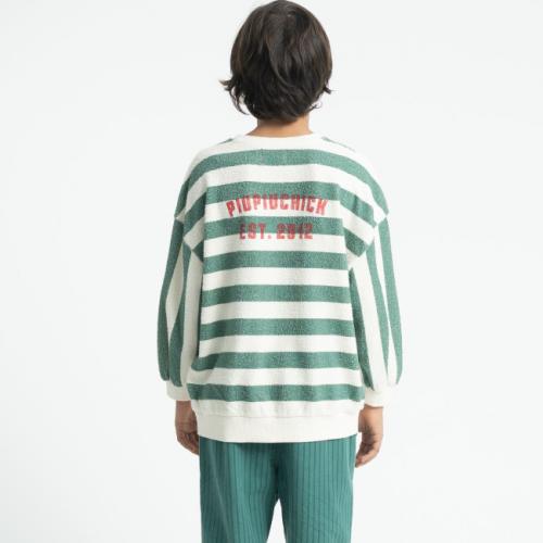 sudadera rayas verde crudo nin o piupiuchick la petite boutique santiago