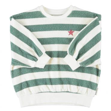 sudadera rayas verde crudo piupiuchick la petite boutique santiago
