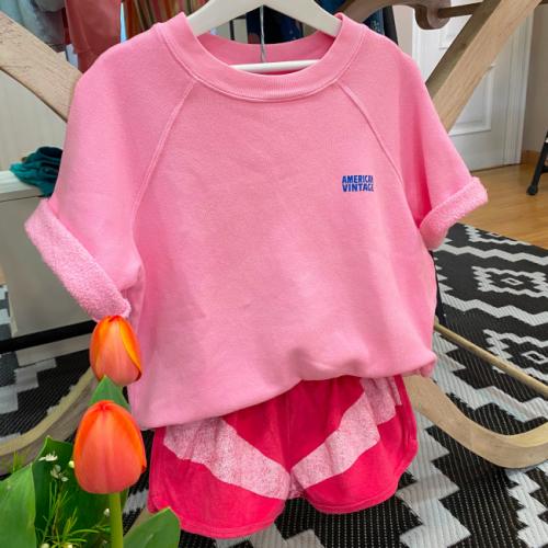 sudadera sm rosa short toalla rosa