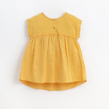 vestido tejidos mixtos amarillo bb play up la petite boutique santiago